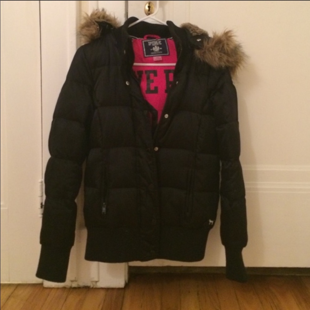 VS Pink Black Winter Jacket